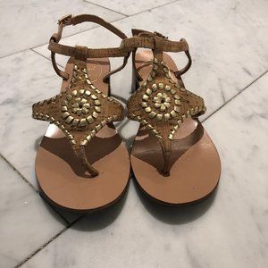 Jack Roger's Gretchen sandal in Cork and Gold